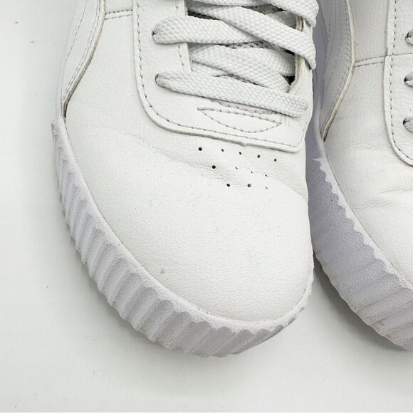 Puma Carina White Faux Leather and Fabric Mid-Top Chunky Sneaker Sz 7 C EUR 39 - Picture 9 of 15